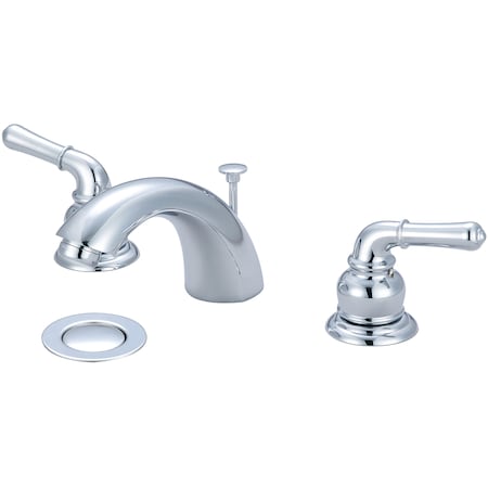 Olympia Faucets Two Handle Widespread Bathroom Faucet, Compression Hose, Chrome, Number of Holes: 3 Hole L-7330